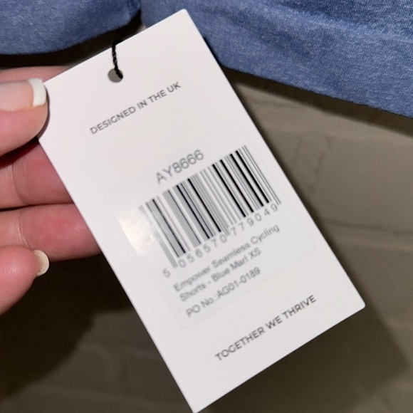 AYBL Blue Seamless Shorts biker cyclist pull on XS stretch soft empower - Picture 3 of 3